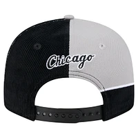 Casquette snapback en velours côtelé noir/gris New Era pour homme des Chicago White Sox