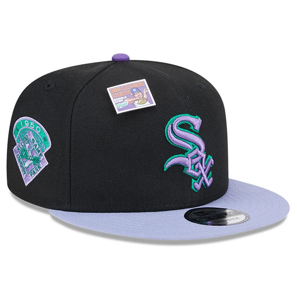 Men's New Era Black/Purple Chicago White Sox Grape Big League Chew Flavor Pack 9FIFTY Snapback Hat