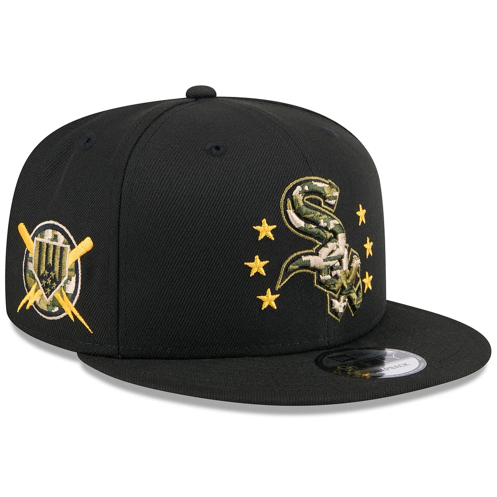 Casquette Snapback 9FIFTY New Era pour homme des Chicago White Sox 2024 Armed Forces Day