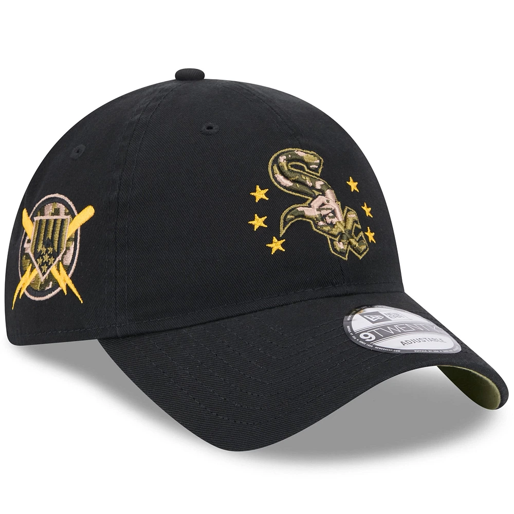 Casquette réglable New Era noire Chicago White Sox 2024 Armed Forces Day 9TWENTY pour homme