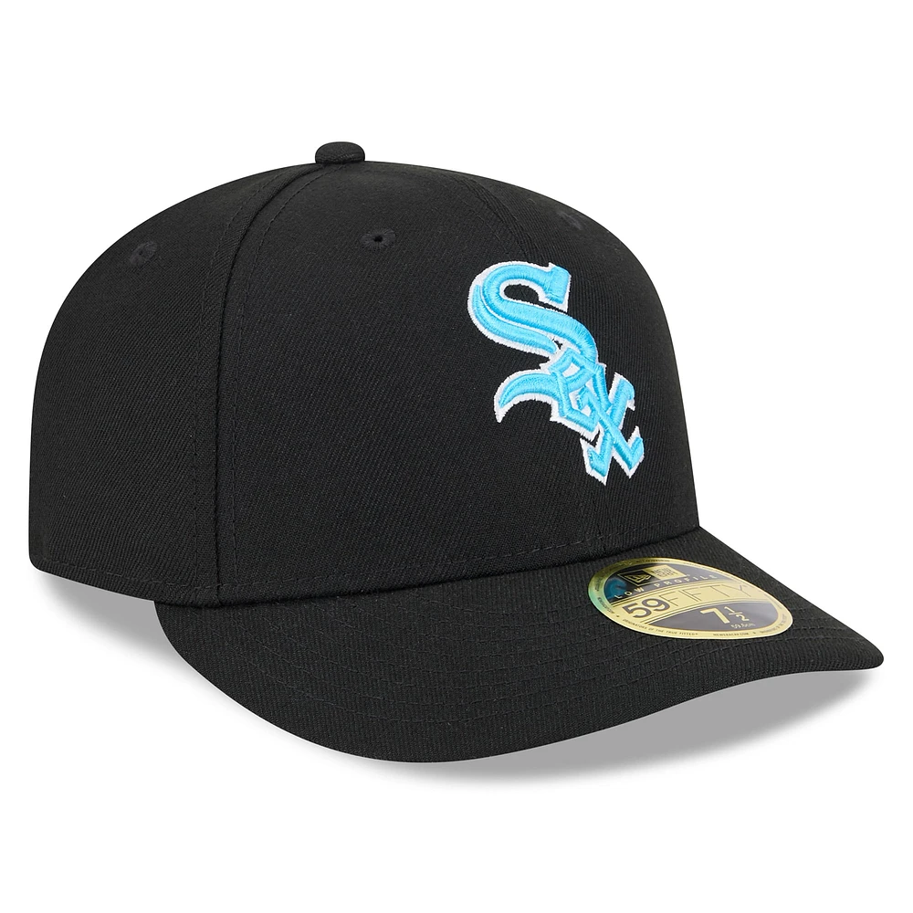 Casquette ajustée 59FIFTY à profil bas pour la fête des pères Chicago White Sox 2024 New Era noire hommes