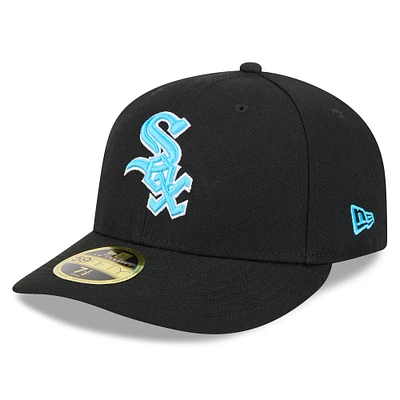 Casquette ajustée 59FIFTY à profil bas pour la fête des pères Chicago White Sox 2024 New Era noire hommes