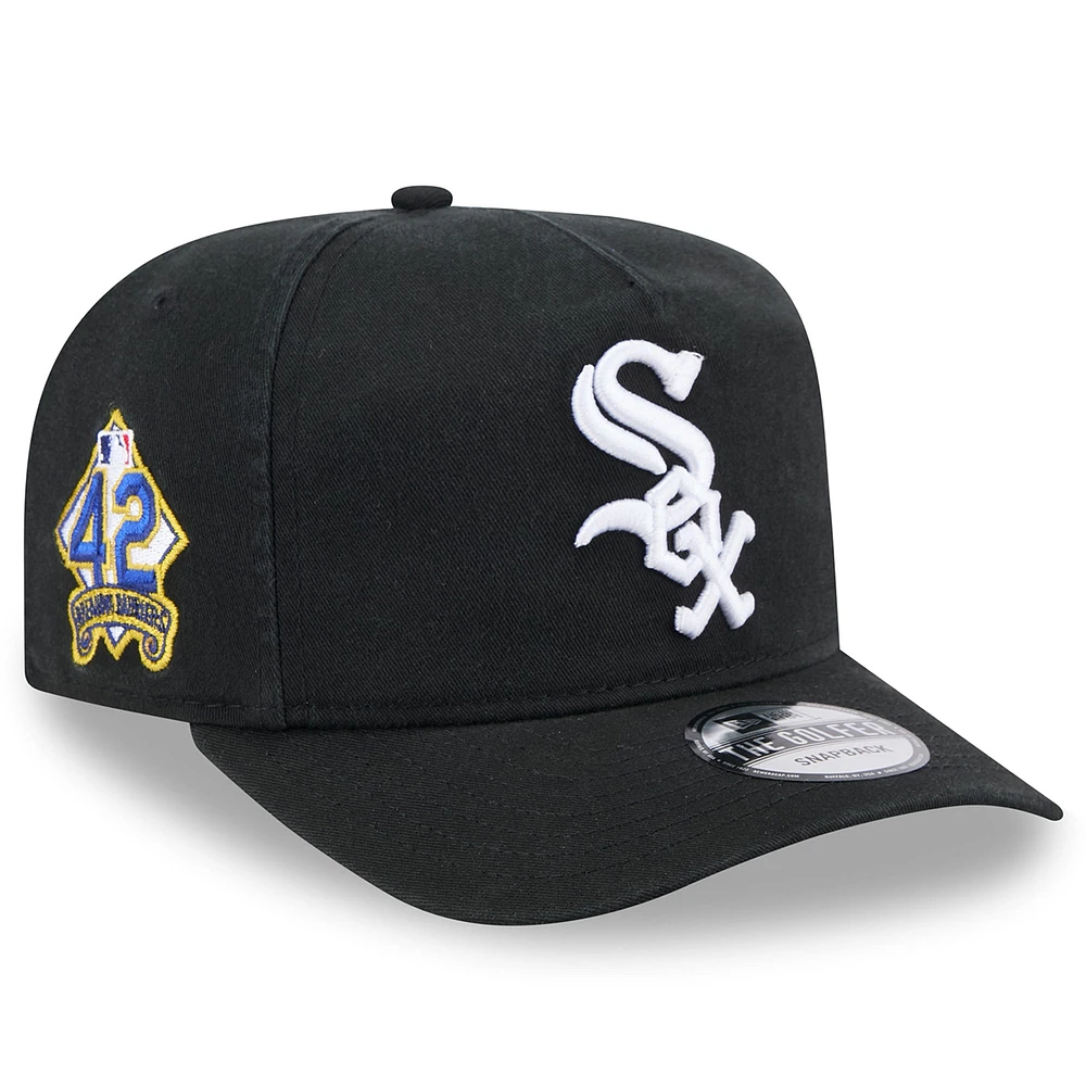 Men's New Era Black Chicago White Sox 2025 Jackie Robinson Day Golfer Adjustable Hat