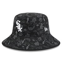Men's New Era  Black Chicago White Sox 2025 Spring Training All Over Print Bucket Hat