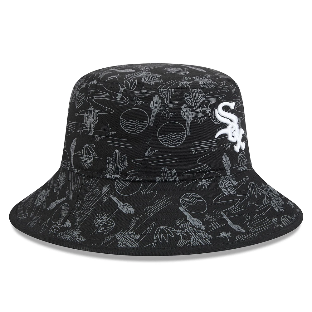 Men's New Era  Black Chicago White Sox 2025 Spring Training All Over Print Bucket Hat