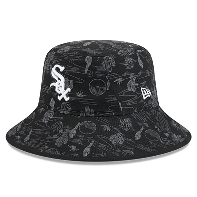 Men's New Era  Black Chicago White Sox 2025 Spring Training All Over Print Bucket Hat
