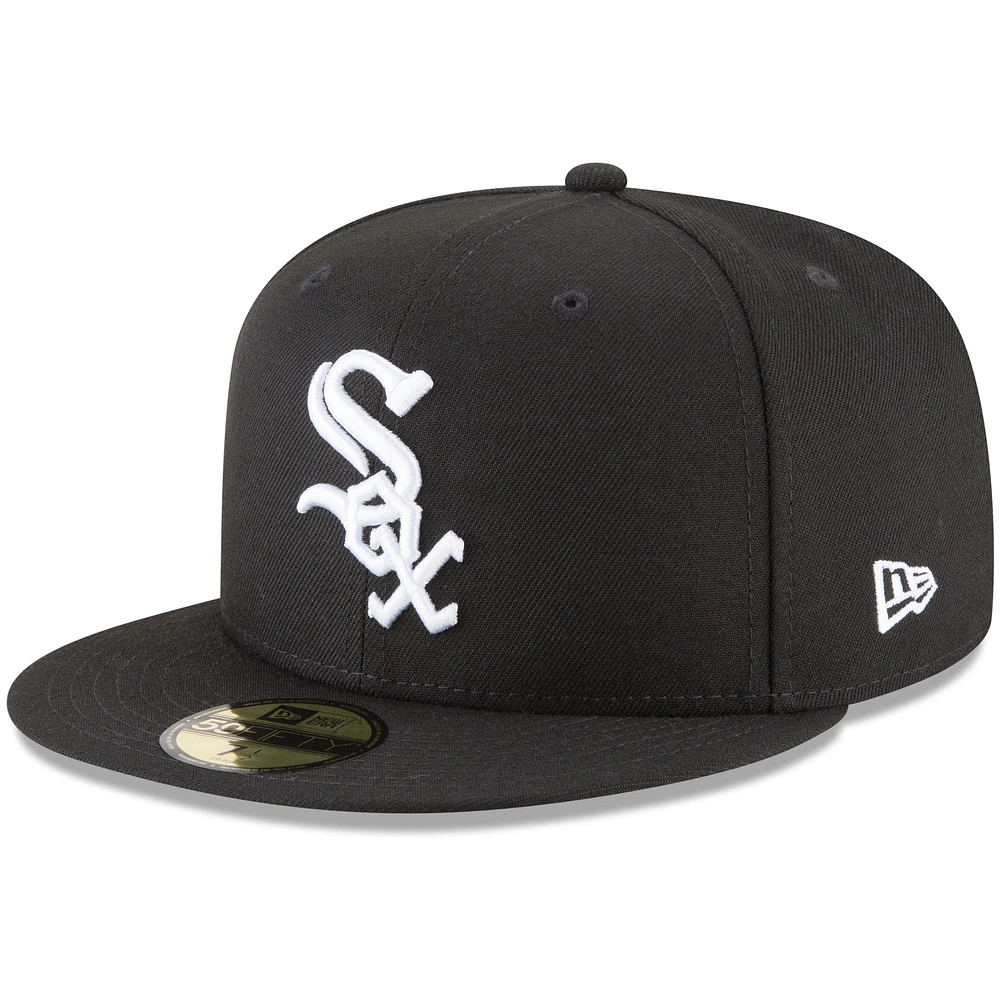 Casquette ajustée 59FIFTY Chicago White Sox New Era pour homme, noire