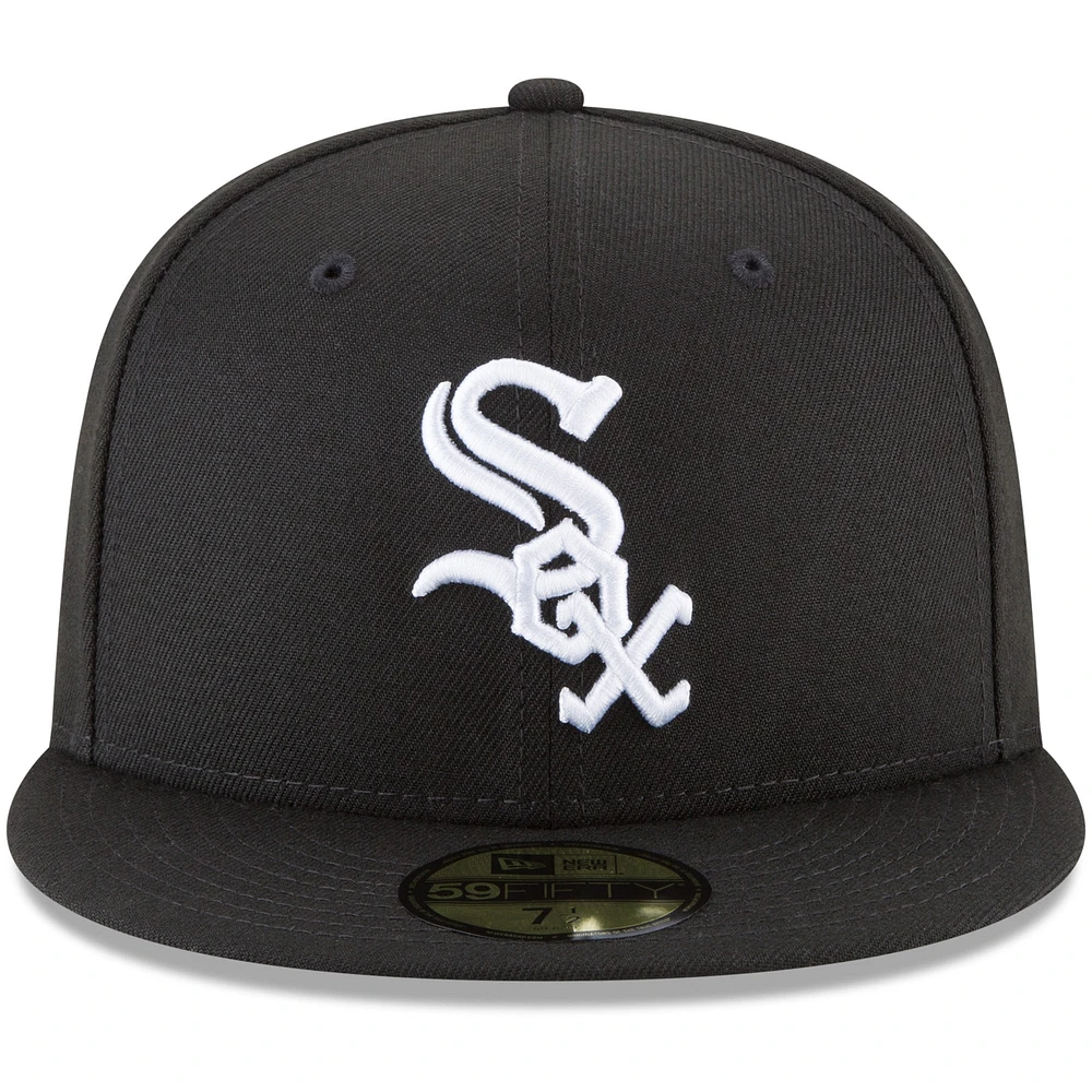 Casquette ajustée 59FIFTY Chicago White Sox New Era pour homme, noire