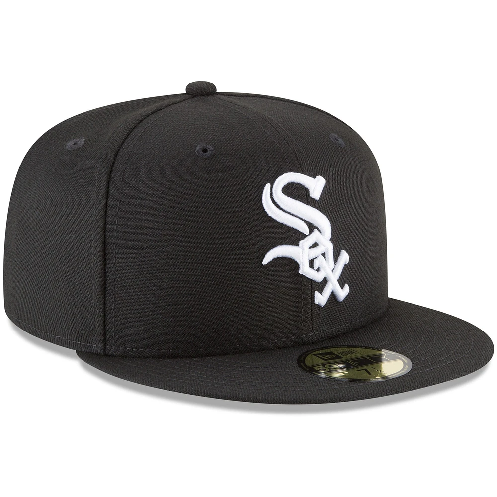 Casquette ajustée 59FIFTY Chicago White Sox New Era pour homme, noire