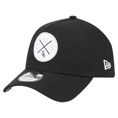 Men's New Era Black Chicago White Sox 9FORTY A-Frame Adjustable Hat