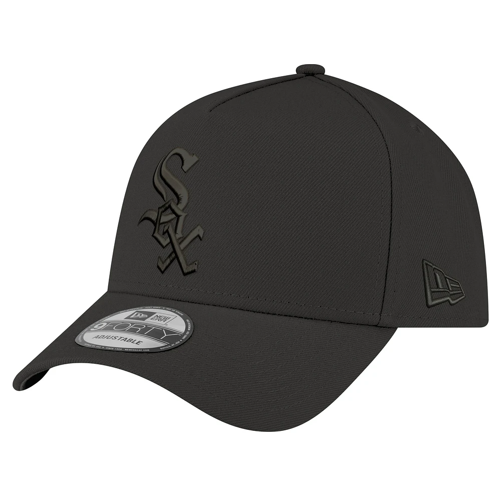 Men's New Era Black Chicago White Sox A-Frame 9FORTY Adjustable Hat