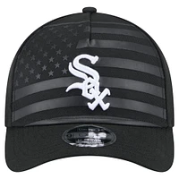 Casquette ajustable New Era noire Chicago White Sox American Flag 9FORTY M-Crown A-Frame pour homme