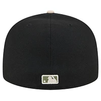 Men's New Era Black Chicago White Sox Canvas A-Frame 59FIFTY Fitted Hat