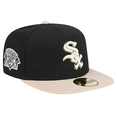 Casquette ajustée 59FIFTY en toile A-FIFTY New Era pour hommes, noire, Chicago White Sox