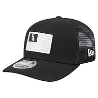 Men's New Era Black Chicago White Sox Flag 9SEVENTY Stretch-Snap Hat