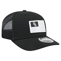 Men's New Era Black Chicago White Sox Flag 9SEVENTY Stretch-Snap Hat