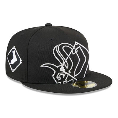 Casquette ajustée 59FIFTY New Era pour hommes des Chicago White Sox Game Day Overlap, noire