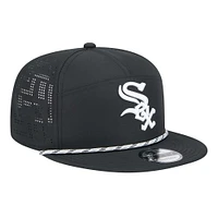 Men's New Era  Black Chicago White Sox Laser Cut 9FIFTY Snapback Hat