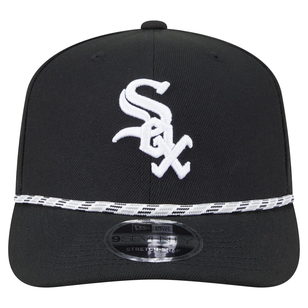 Men's New Era Black Chicago White Sox Multi-Rope 9SEVENTY Stretch-Snap Hat