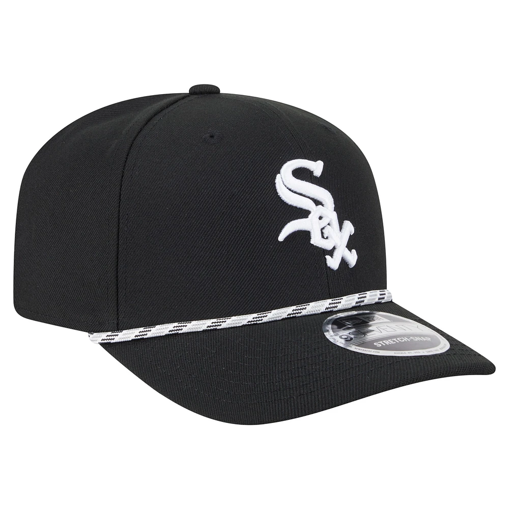 Men's New Era Black Chicago White Sox Multi-Rope 9SEVENTY Stretch-Snap Hat