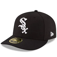 Casquette ajustée 59FIFTY à profil bas du Temple de la renommée baseball national des White Sox Chicago New Era pour hommes, noire