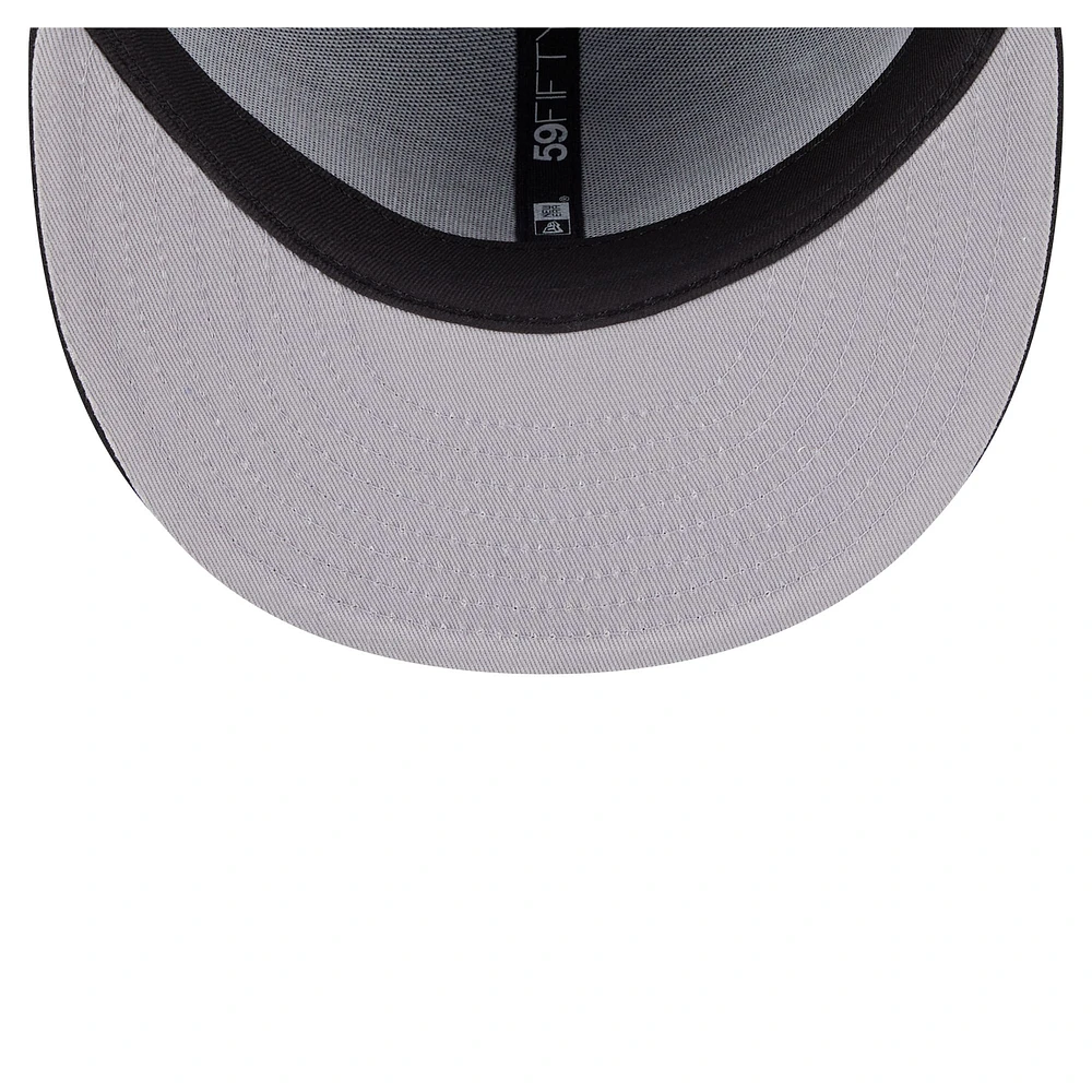 Men's New Era Black Chicago White Sox Overlap 59FIFTY Fitted Hat