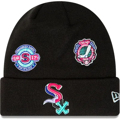 Chicago White Sox New Era Polar Lights Cuffed Knit Hat - Black
