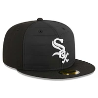 Men's New Era Black Chicago White Sox Quilt 59FIFTY Fitted Hat