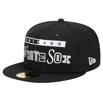 Casquette ajustée Ransom 59FIFTY Chicago White Sox noire New Era pour homme