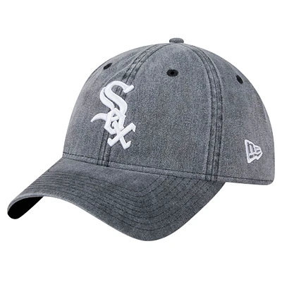 Casquette ajustable New Era noire pour homme Chicago White Sox Rugged Team 9TWENTY