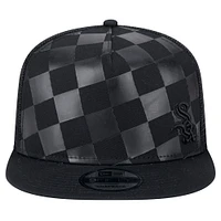 Men's New Era Black Chicago White Sox Score Check 9FIFTY A-Frame Trucker Snapback Hat