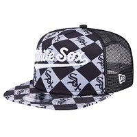 Men's New Era Black Chicago White Sox Seeing Diamonds A-Frame Trucker 9FIFTY Snapback Hat