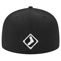 Men's New Era Black Chicago White Sox Shadow Logo 59FIFTY Fitted Hat