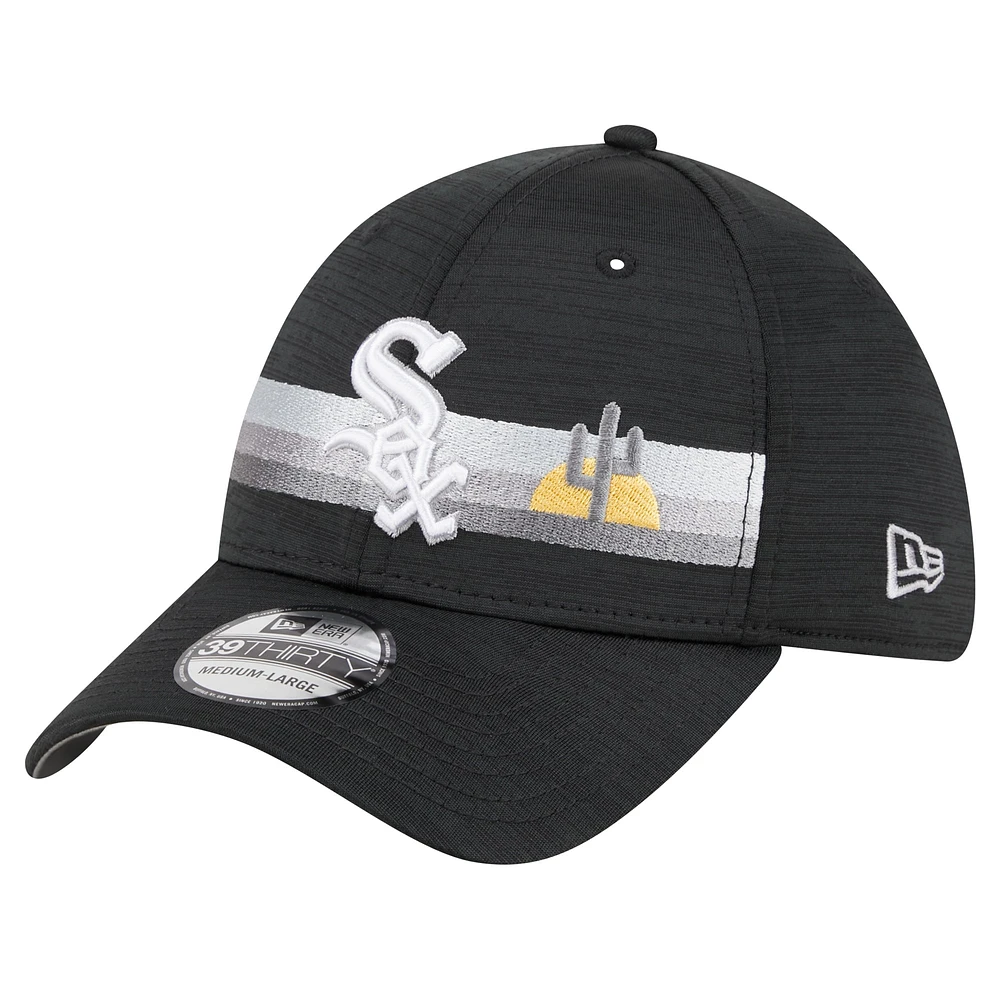 Casquette flexible Digi 39THIRTY d'entraînement de printemps des White Sox Chicago New Era pour hommes, noire