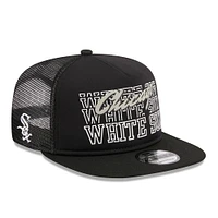 Men's New Era Black Chicago White Sox  Street Team A-Frame Trucker 9FIFTY Snapback Hat