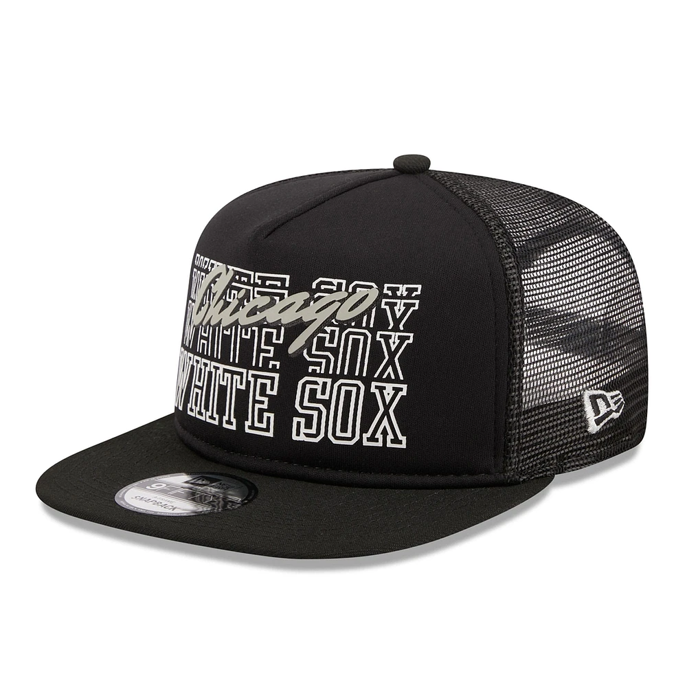 Men's New Era Black Chicago White Sox  Street Team A-Frame Trucker 9FIFTY Snapback Hat