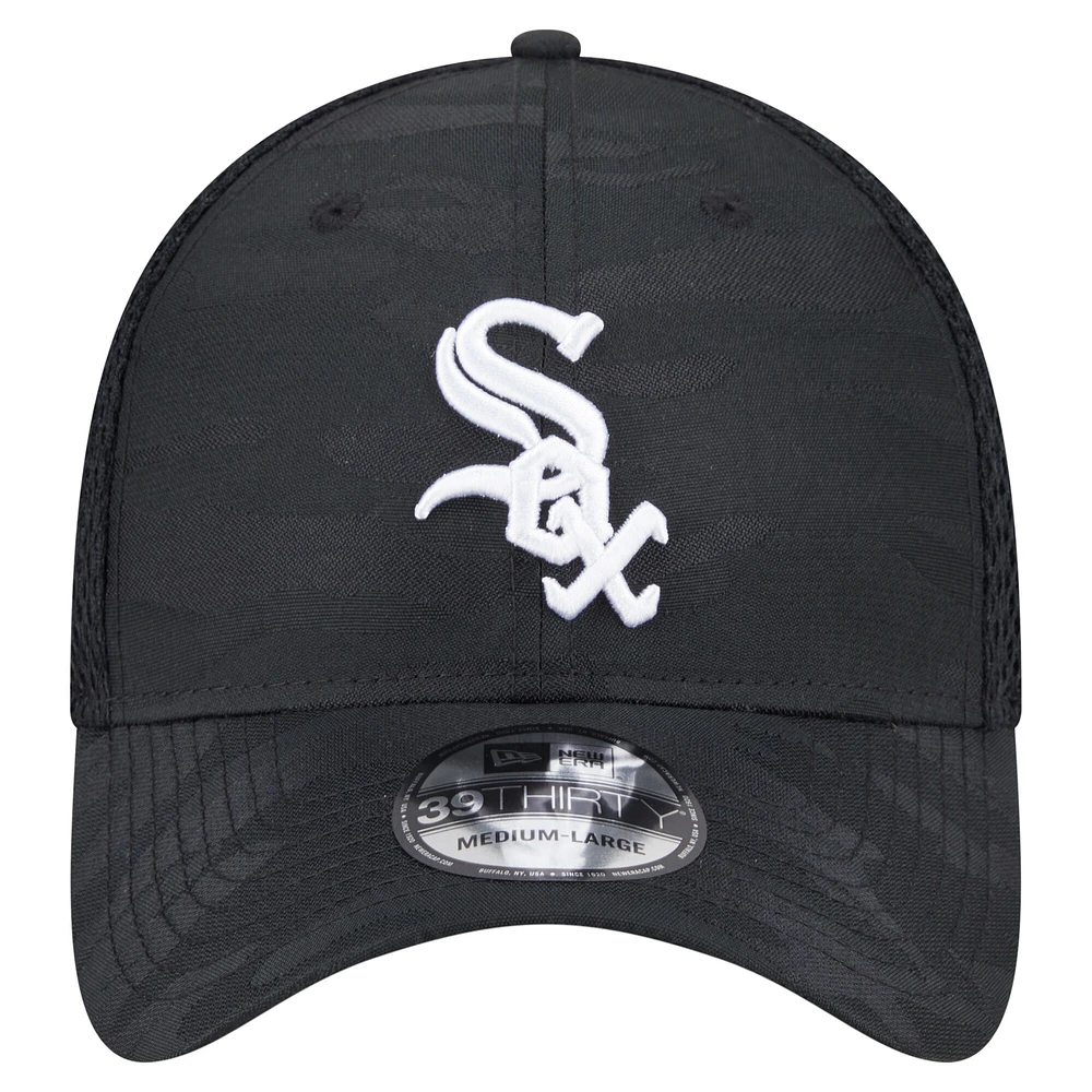 Men's New Era Black Chicago White Sox Subtle Camo 39THIRTY Flex Hat