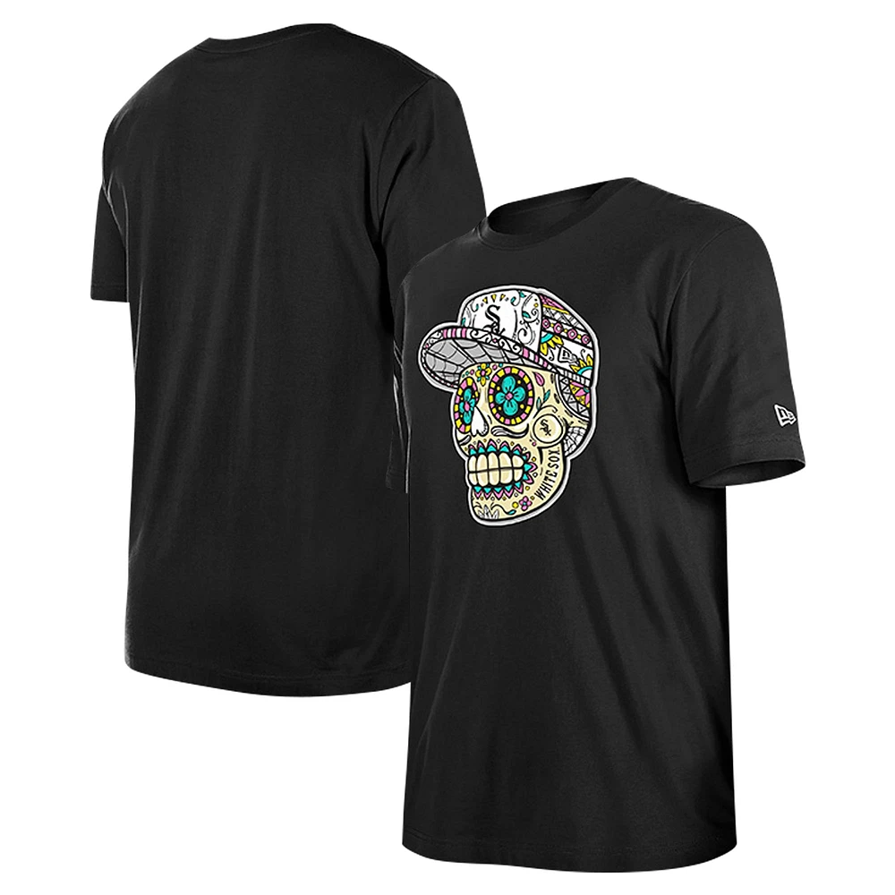 Men's New Era Black Chicago White Sox Sugar Skulls T-Shirt