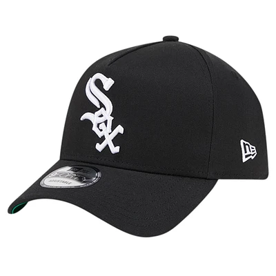Men's New Era Black Chicago White Sox Team Color A-Frame 9FORTY Adjustable Hat