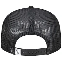 Men's New Era Black Chicago White Sox Team Color Trucker 9FIFTY Snapback Hat