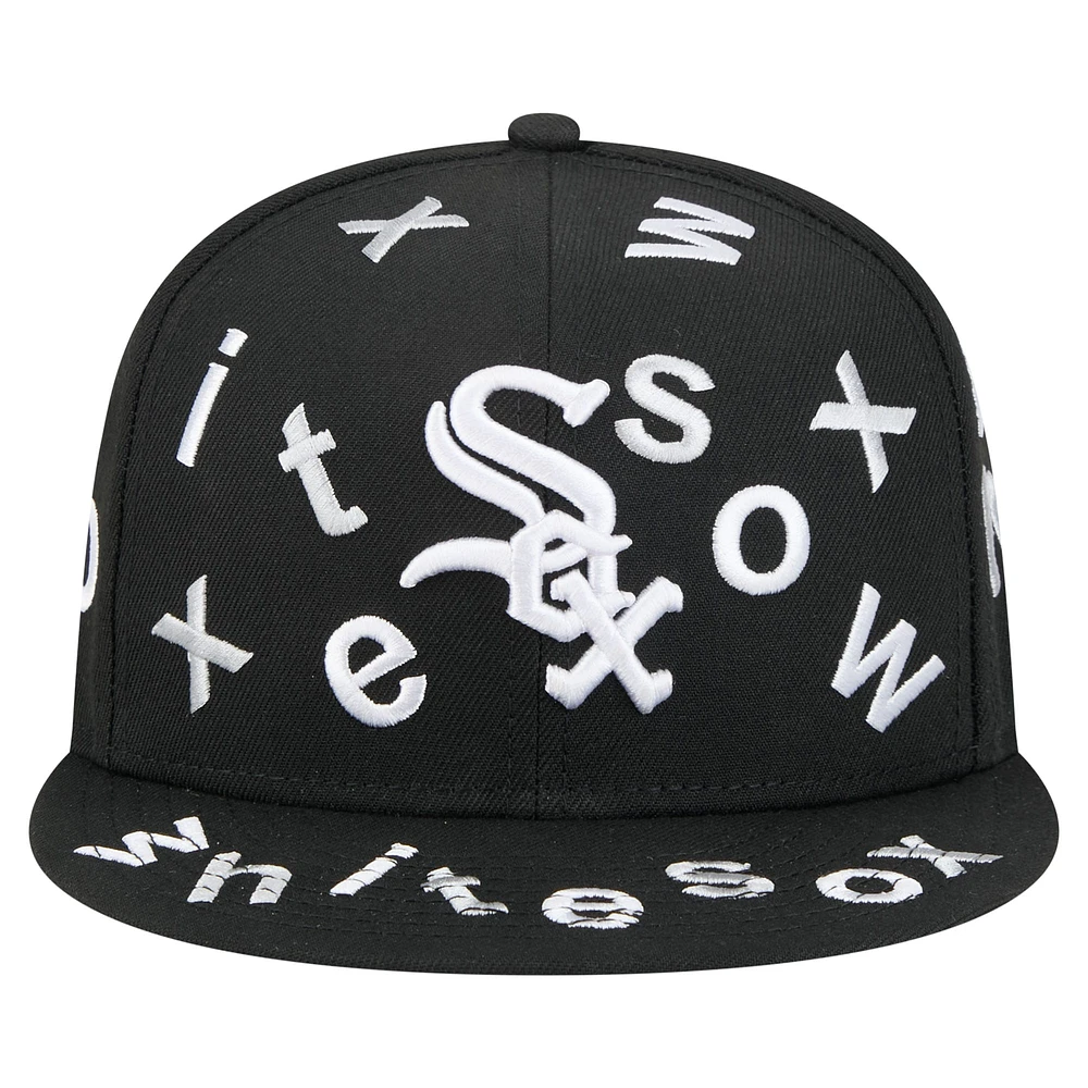 Casquette ajustée 59FIFTY noire Chicago White Sox Team Confetti de New Era pour homme