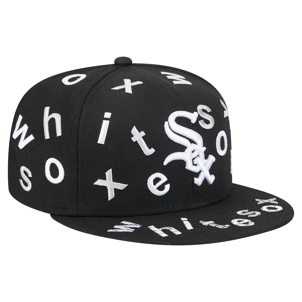 Casquette ajustée 59FIFTY noire Chicago White Sox Team Confetti de New Era pour homme