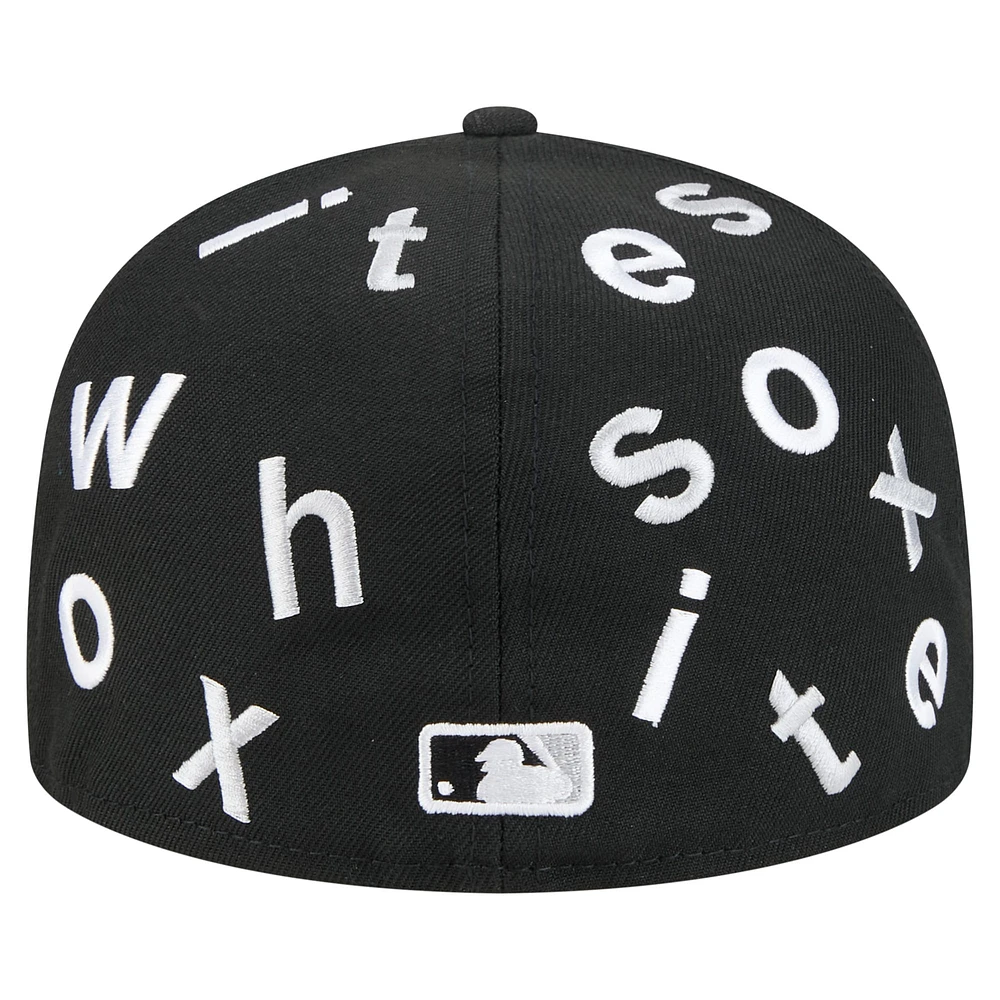 Casquette ajustée 59FIFTY noire Chicago White Sox Team Confetti de New Era pour homme