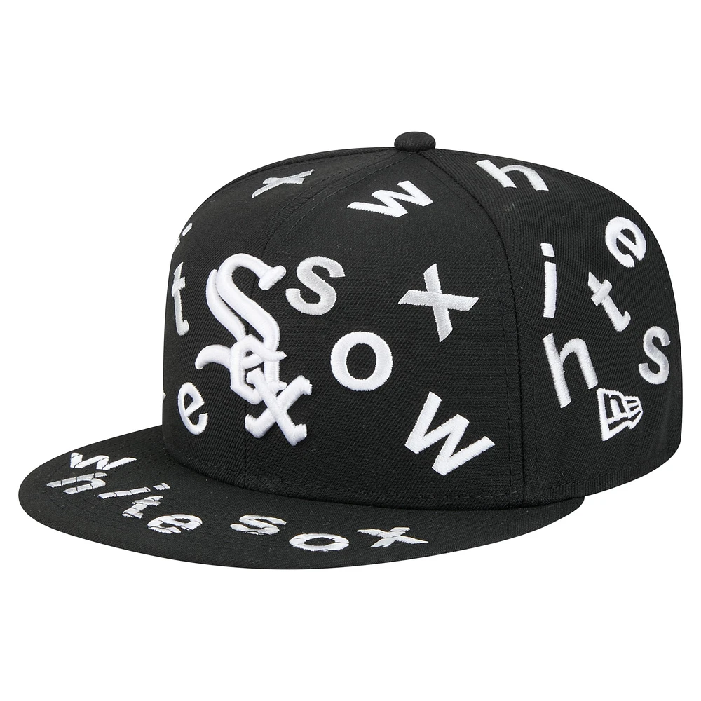 Casquette ajustée 59FIFTY noire Chicago White Sox Team Confetti de New Era pour homme