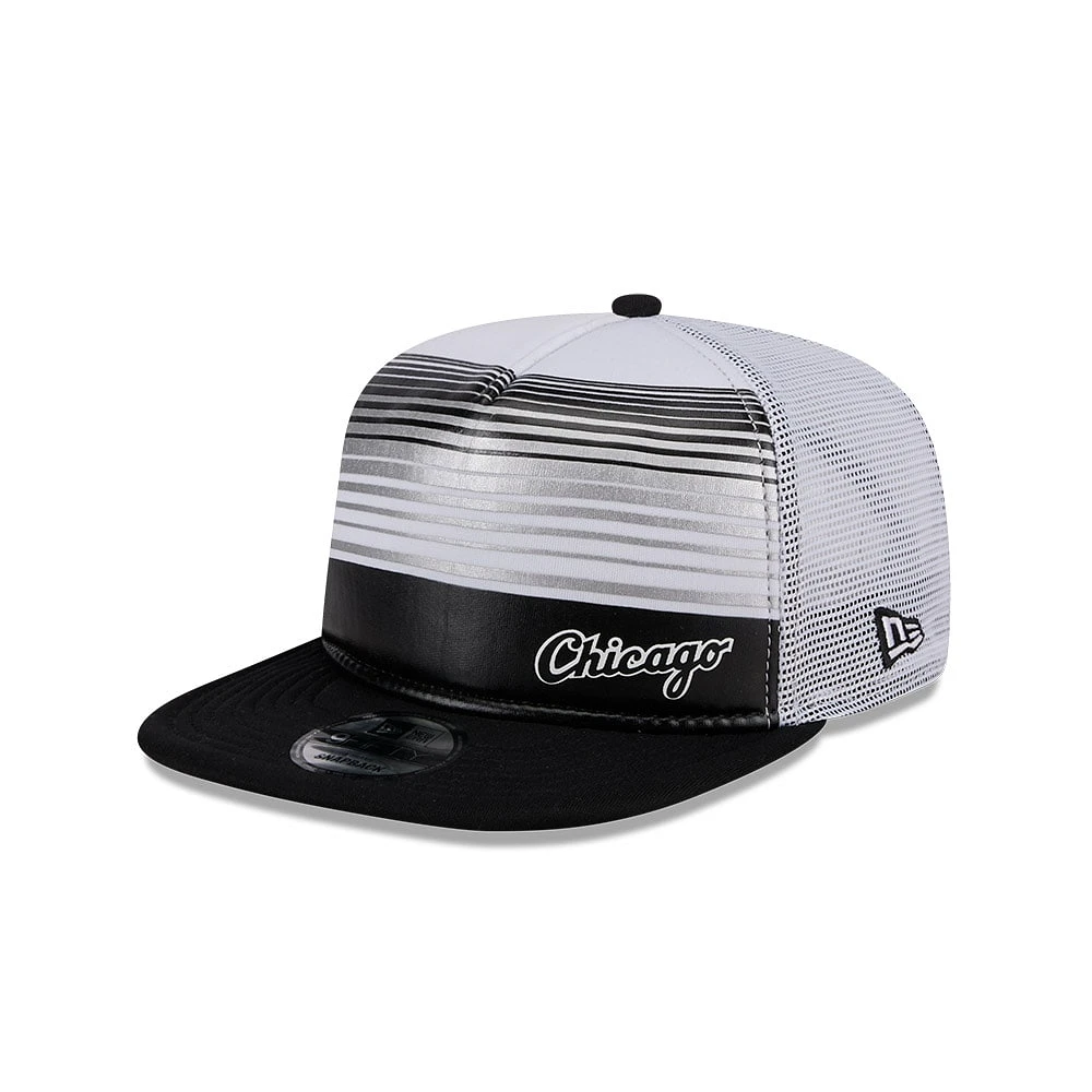 Men's New Era Black Chicago White Sox Team Horizon 9FIFTY A-Frame Trucker Snapback Hat