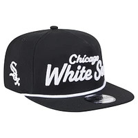 Men's New Era Black Chicago White Sox Team Text Golfer Snapback Hat