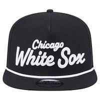 Men's New Era Black Chicago White Sox Team Text Golfer Snapback Hat