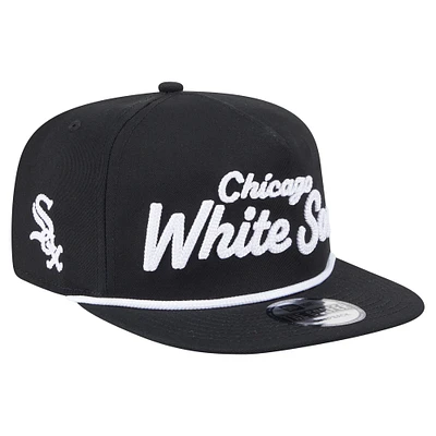 Men's New Era Black Chicago White Sox Team Text Golfer Snapback Hat