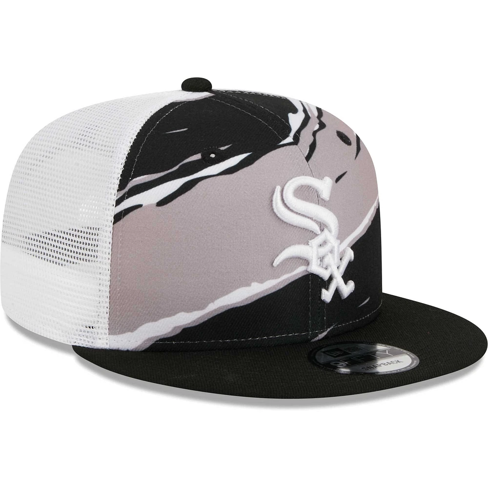 Casquette New Era Chicago White Sox Tear Trucker 9FIFTY Snapback pour homme, noire