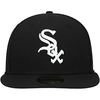 Casquette ajustée 59FIFTY noire Chicago White Sox Throwback Authentic Collection pour hommes